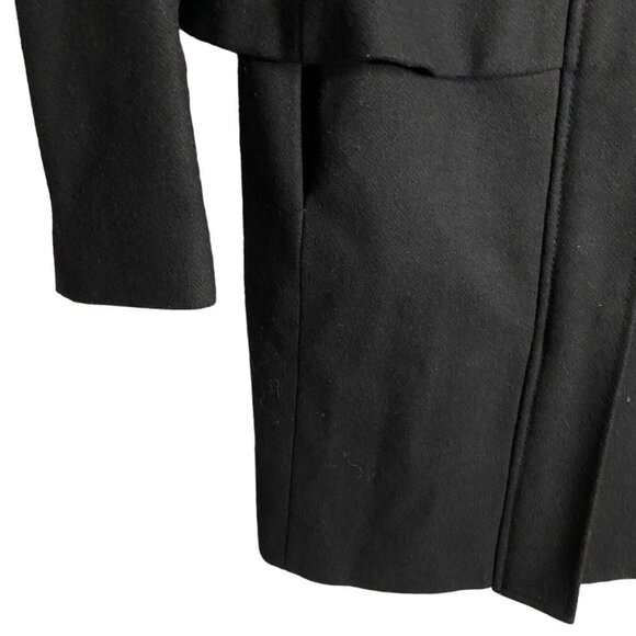 Banana Republic Women's Black Monogram Wool Blend Peplum Lady Coat - Picture 4 of 10